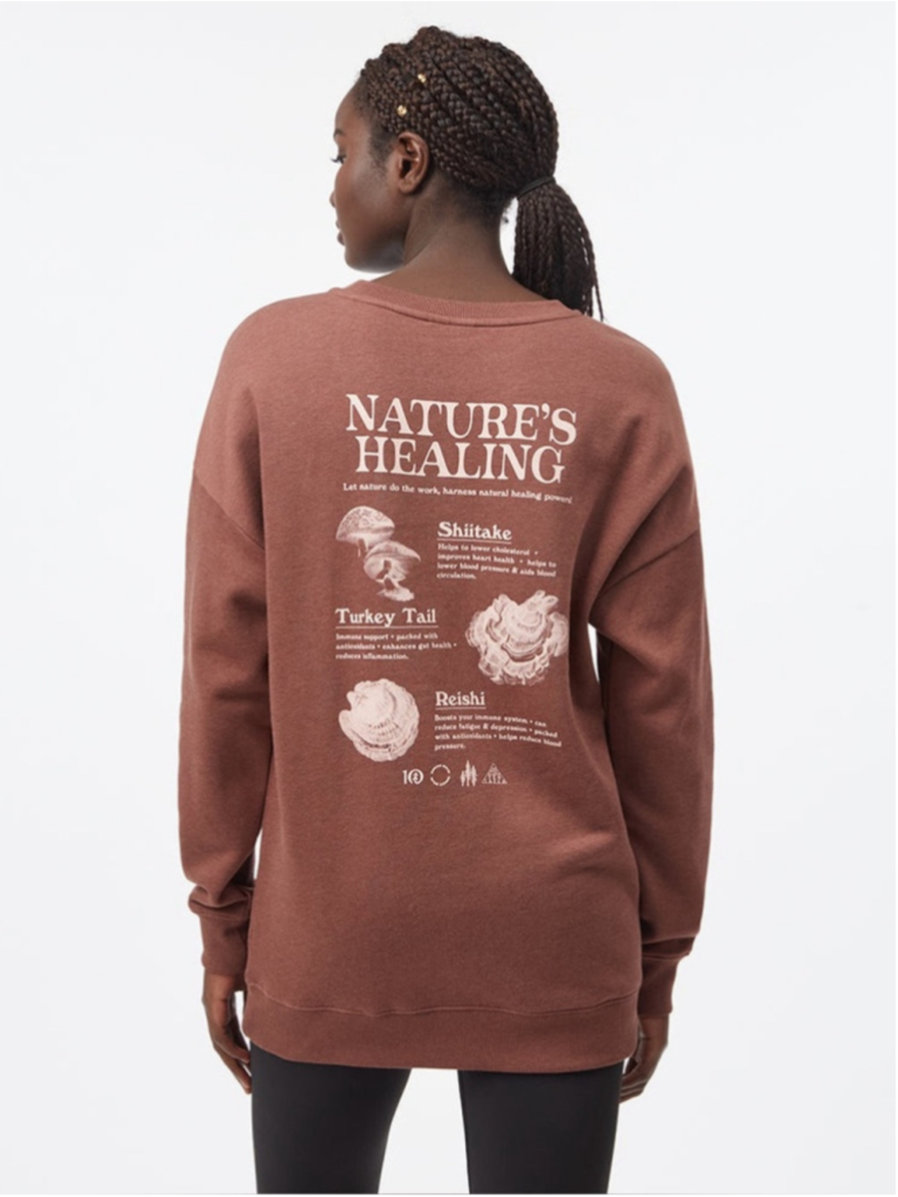 Tentree Nature's Healing Oversized Crew Eco-Friendly Graphic Crew-Neck sz sm